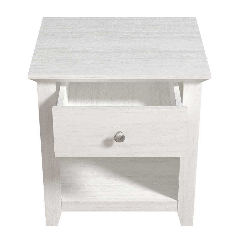 Tevrat 1 Drawer Nightstand, White