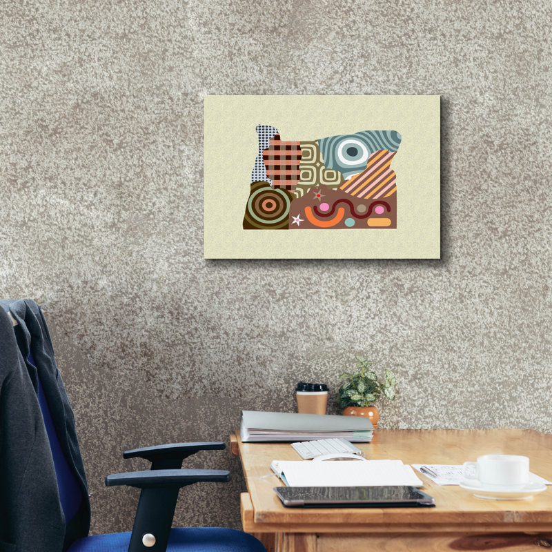 «Oregon State Map» par Lanre Adefioyue, H 20 po x l 24 po x P 0,75 po
