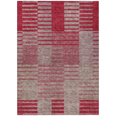 Tapis intérieur lavable rayé rose et rosé 3 pi x 5 pi