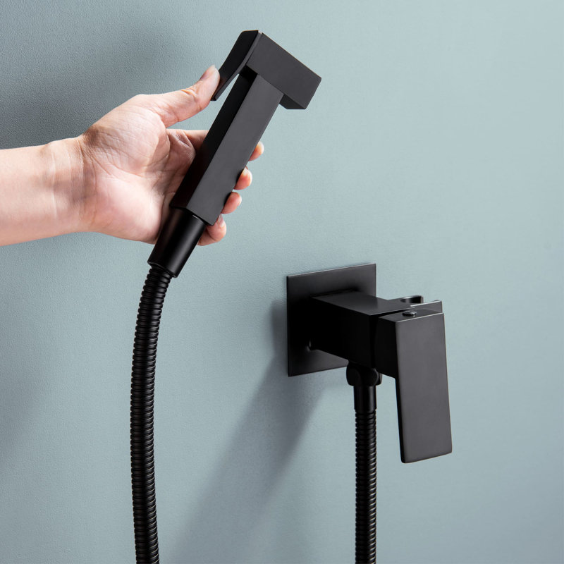 Single-Hole Horizontal Bidet Faucet, Matte Black