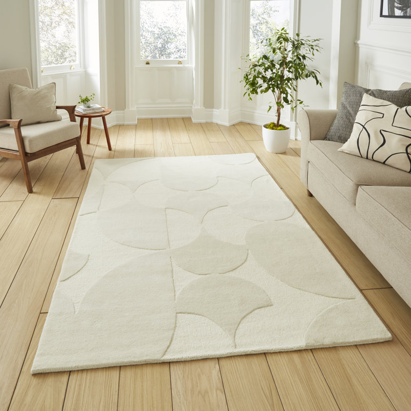 Solid Colour Wool Hand Tufted Area Rug, Rectangle 120 x 170 cm
