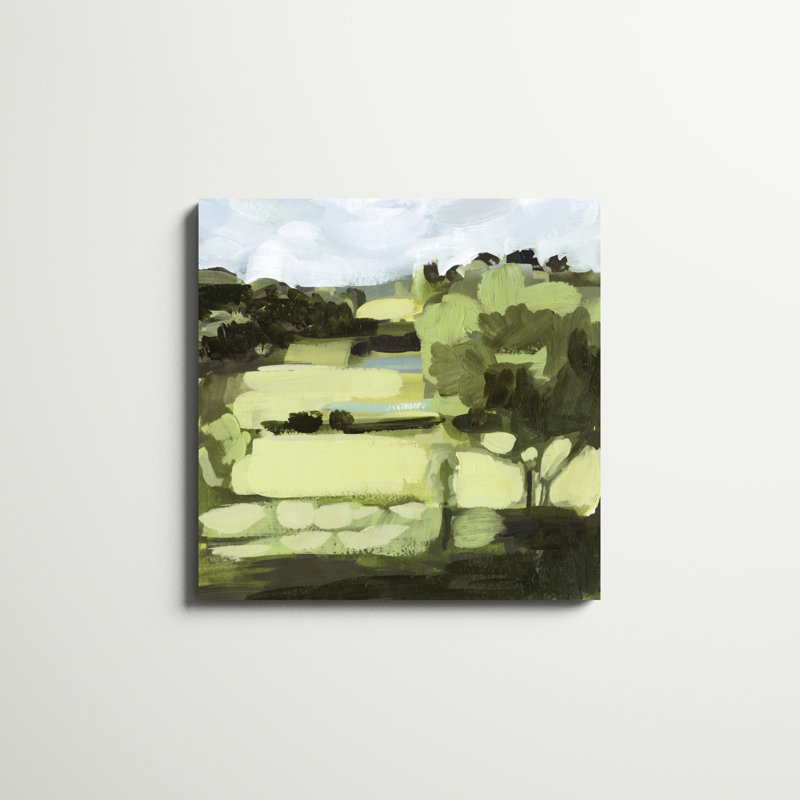 «Verdant Daze I», peinture sur toile tendue, H 30 po x l 30 po