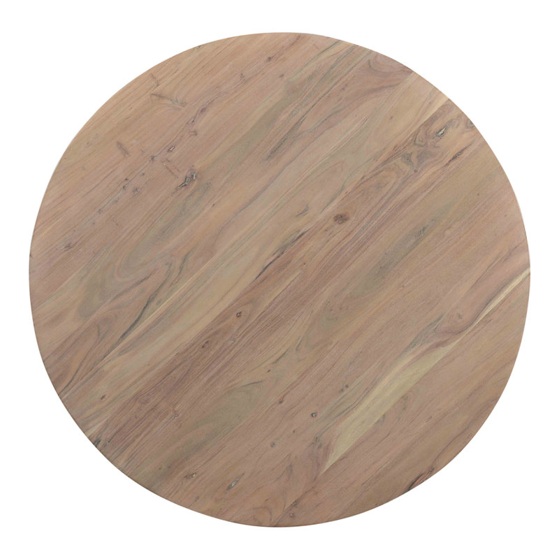 Tanya Round Solid Wood Dining Table, Whitewashed