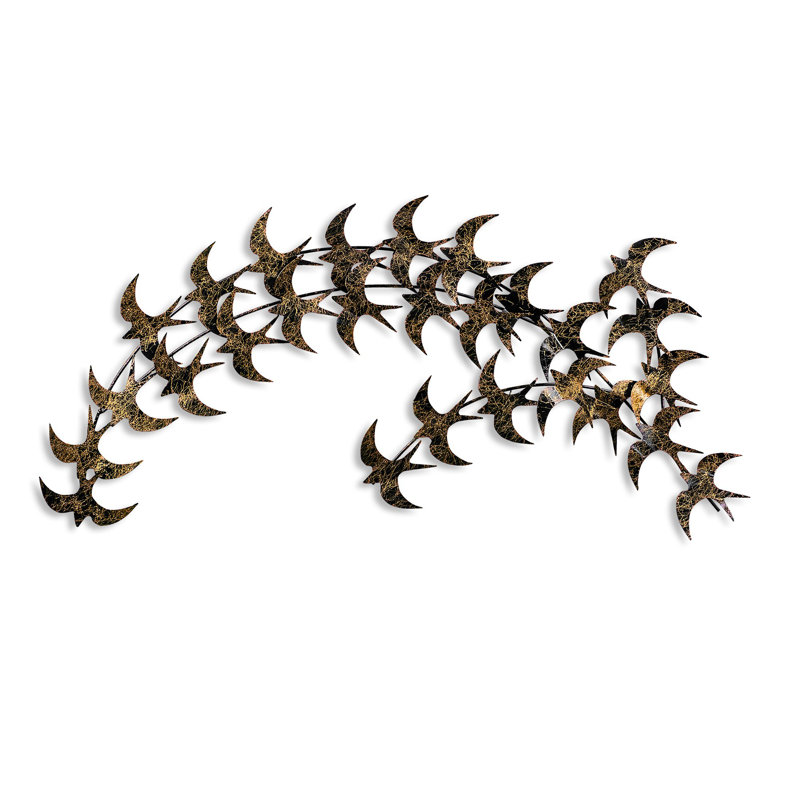 Accessoire mural en métal fait à la main, doré et noir, 29,5 po x 53,5 po | 100% métal avec une épaisseur de 0,06 po | Conception unique peinte à la main, parfaite pour la décoration intérieure et l'esthétique moderne, fixation murale facile