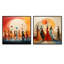 Ensemble de 2 impressions sur toile jaunes synchronisées-102586762-102586763