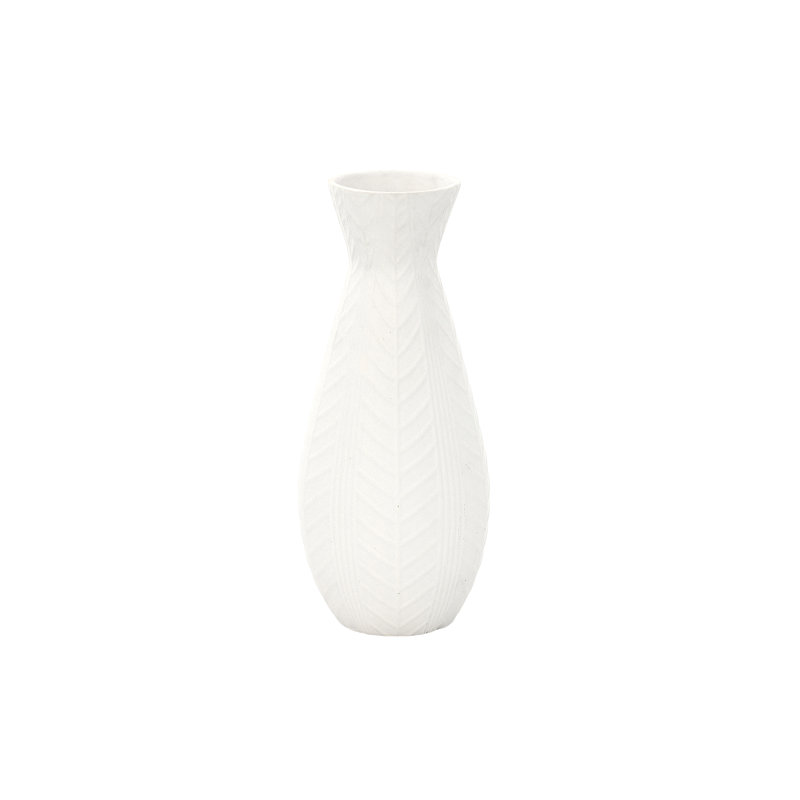 Ceramic Round Bellied Bottle Vase Matte Finish White