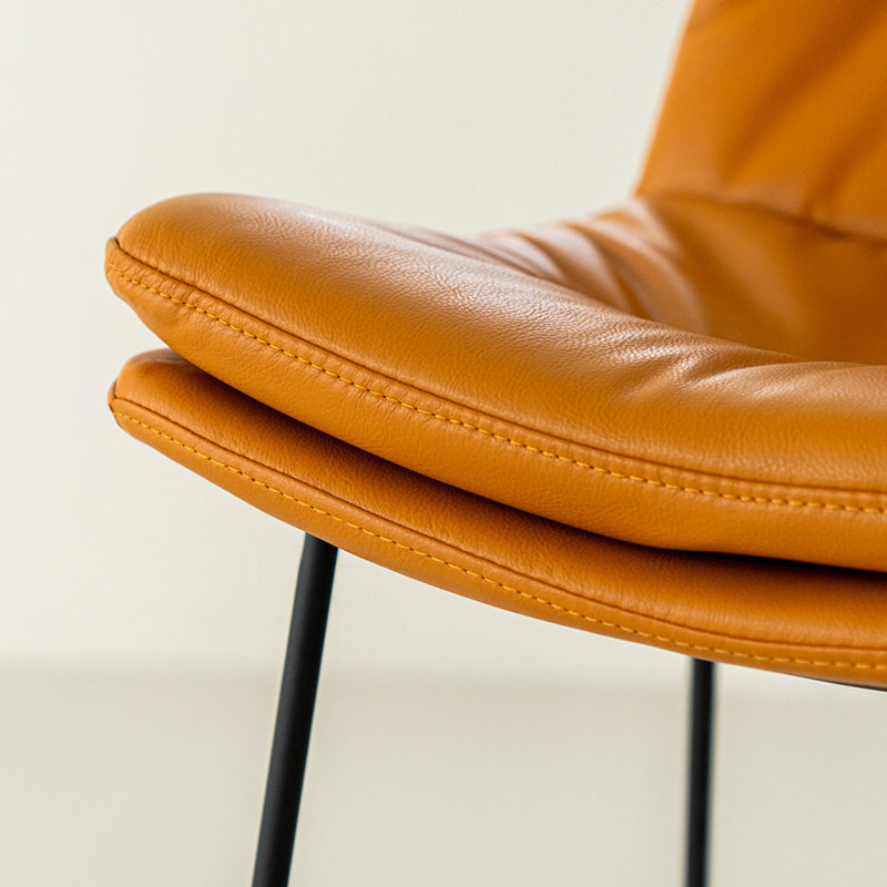 Orange Solid back side Chair(Set of 2), Orange, 37.60"