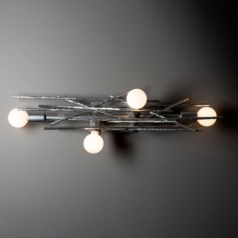 Brindille Steel Armed Sconce, Sterling