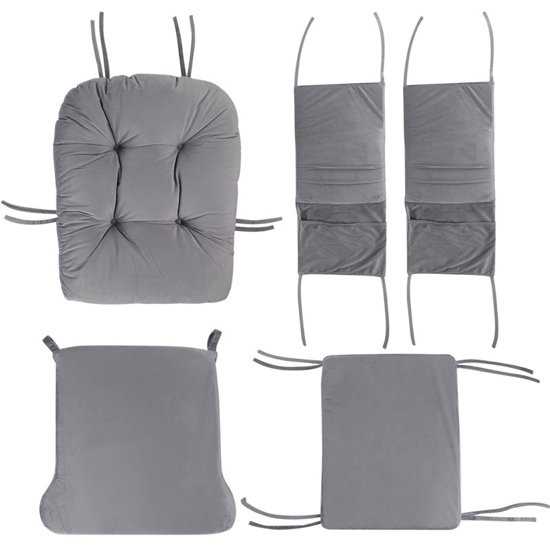 Outdoor 2.5'' Rocking Chair Seat / Back Cushion, Gray