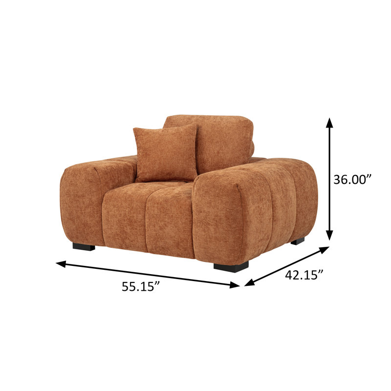 Fauteuil d'appoint l 55,15 po, Orange