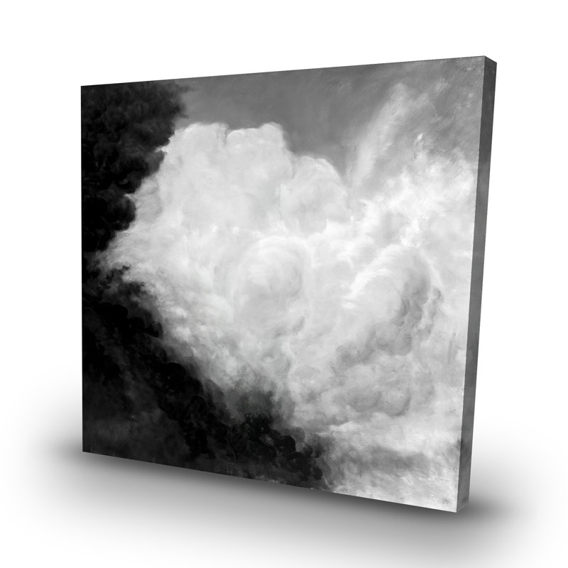 Dark monochrome clouds - 32"x32" art on canvas