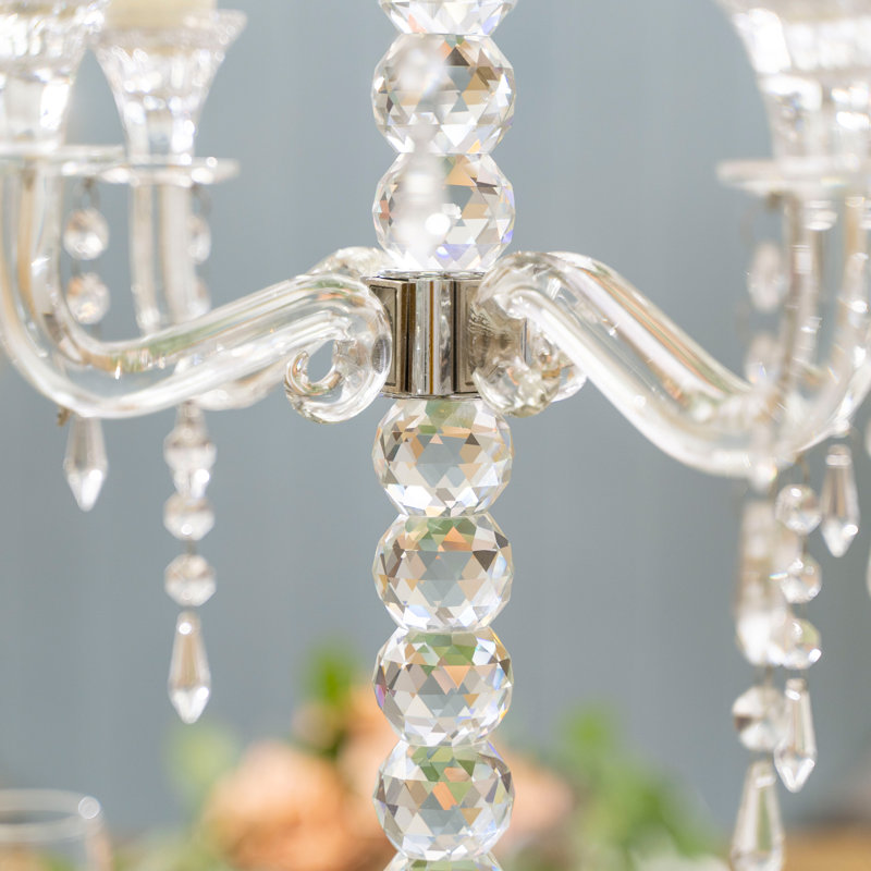 14'' H Crystal Tabletop Candelabra