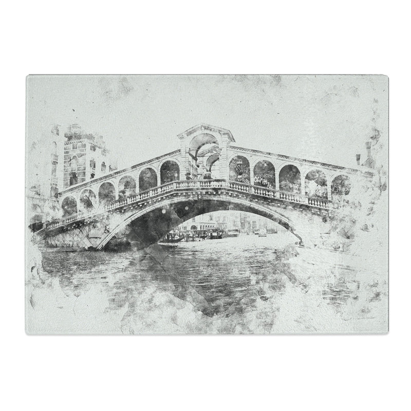 Tempered Glass Rialto Bridge Venice Italy Chopping Board, 28.5 cm x 39 cm