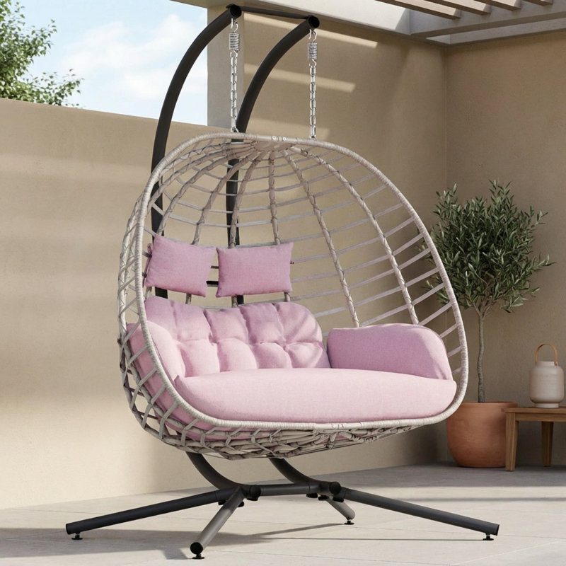 Balancelle pour œufs avec support pour 2 personnes, capacité de 650 lb Ecolistro, Rose