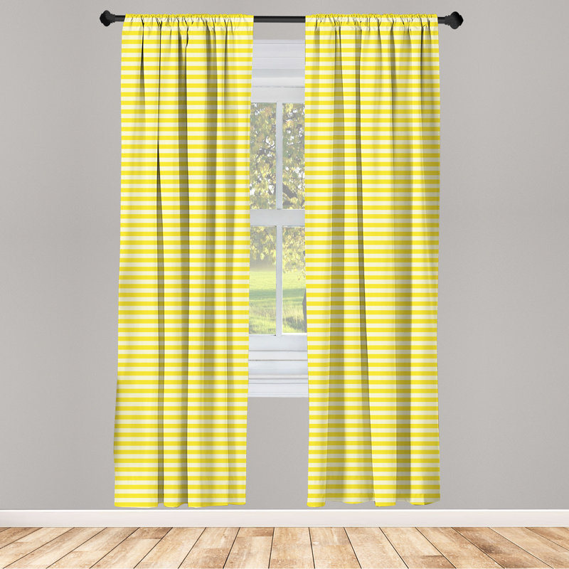 Striped Semi-Sheer Rod Pocket Curtain Panels, 28" x 84"