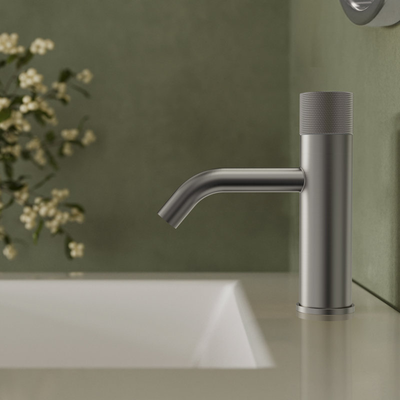 Robinet de salle de bain à un trou, robinet de salle de bain à poignée simple avec drain, Nickel brossé