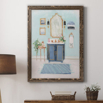 «Blue Bath II», peinture sur toile encadrée