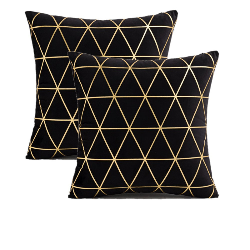 Coussin décoratif en velours, Noir