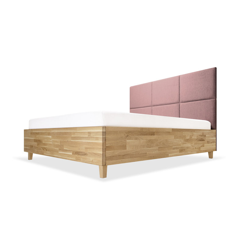 Upholstered Bed, Pink, 200 x 200 cm