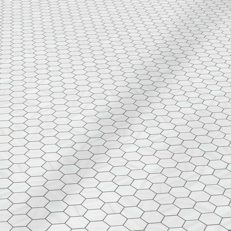 Dolomita Polished Hexagon Mosaic Wall & Floor Tile (.80 Sq. Ft. /Sheet), White