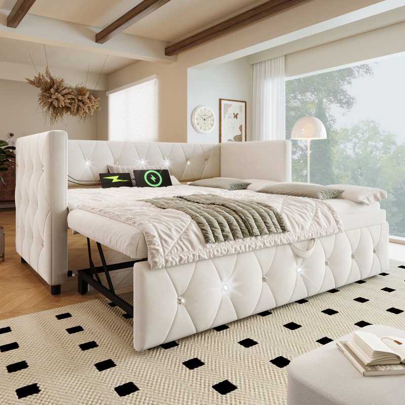 Borges Bed, Beige