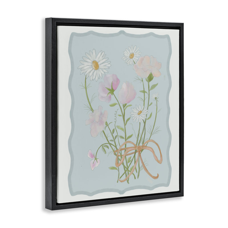 Cadre flottant Spring Cottage Clippings, design par Leslie Hermosa, Cadre flottant noir de jais, H 21 po x l 17 po