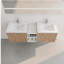 Lavabo de salle de bain avec lavabo et porte à fermeture en douceur, avec petite tablette de rangement, armoire combinée-1900645908-1900645909