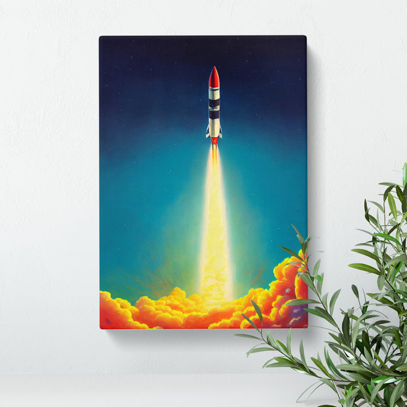 Mysterious Spaceship Rocket - Wrapped Canvas, 50cm H x 35cm W x 3cm D
