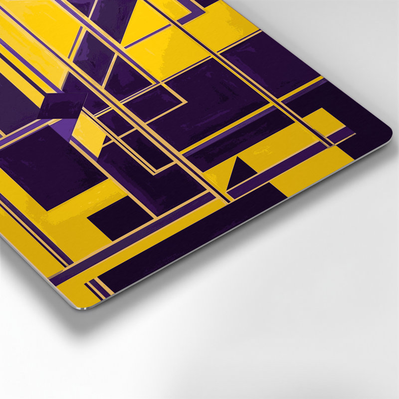 Hard Edge 13, art mural en métal brun, H 11 po x l 14 po