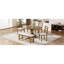 Ensemble de salle à manger extensible en bois massif avec banc et 4 chaises, 6 pièces, table de 60 pouces beige brun