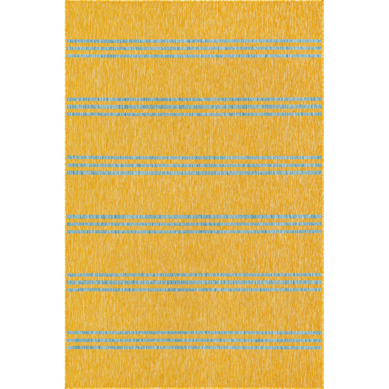 Outdoor Destiny Area Rug Mustard Color, Rectangle 6' x 9'