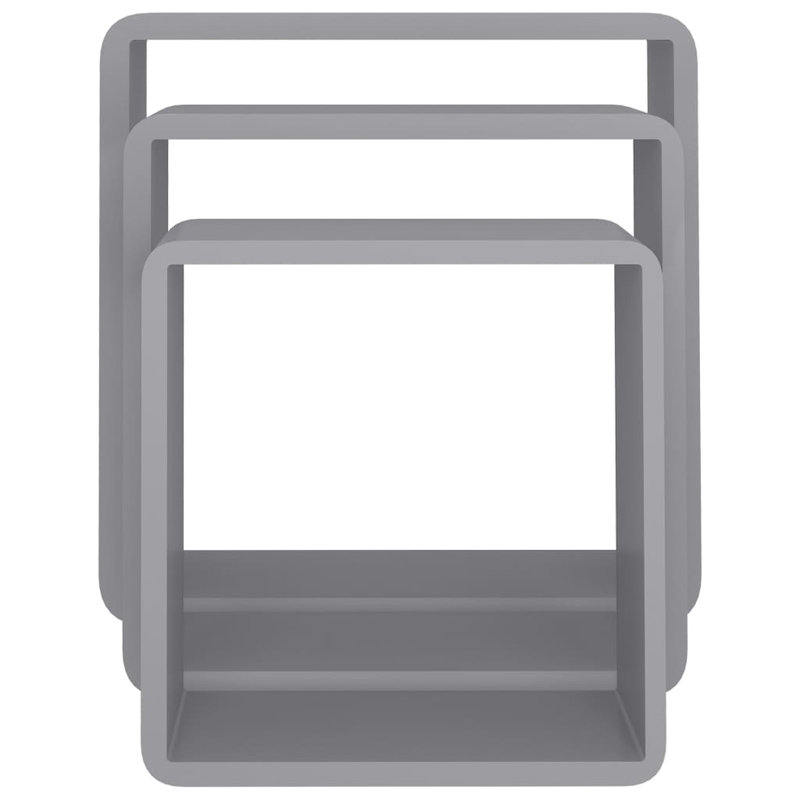 Arsula 3 Piece Wall Shelf Set, 28cm H x 28cm W x 10cm D, Grey
