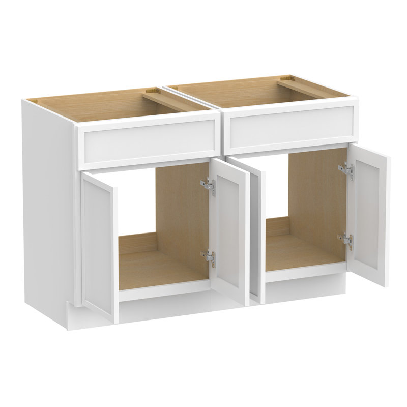 Base de meuble-lavabo double 48 po seulement, Blanc