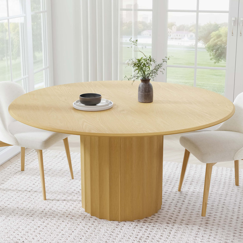 Table de salle à manger en bois massif, Chêne, H 30 po x L 60 po x l 60 po