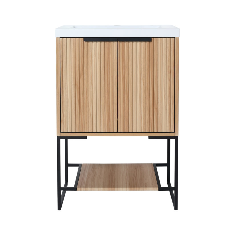 Meuble-lavabo autoportant avec lavabo en résine