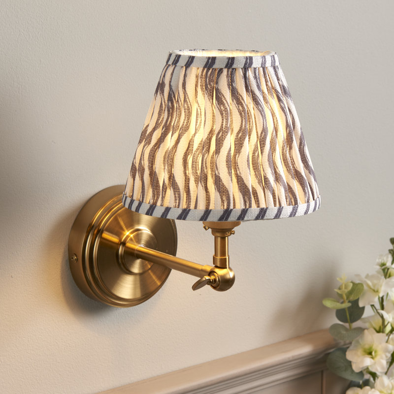 Step Wing Armed Sconce, Grey