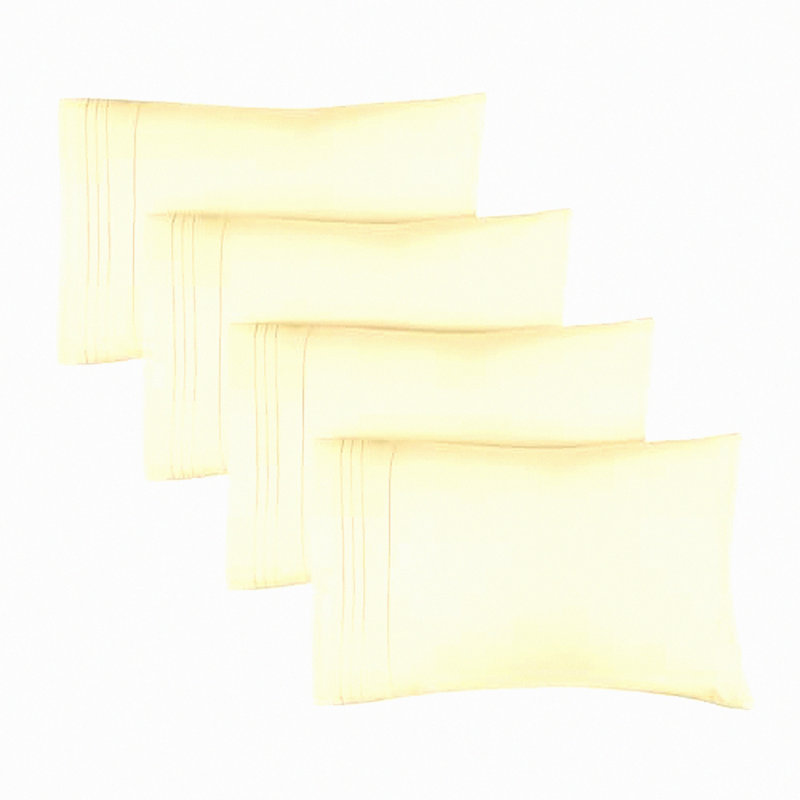 Luxury Soft Queen Pillowcase Set - 4 Pack Off White Covers - Hotel Quality 20x40 Pillow Protectors - Machine Washable Pillow Covers - 4 Piece Queen Size Case Set