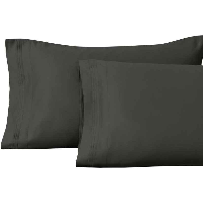 Arling 1000 Thread Count Luxury Certified Egyptian Cotton 2 Piece Sateen Pillowcase, Standard Pillowcase, Gray