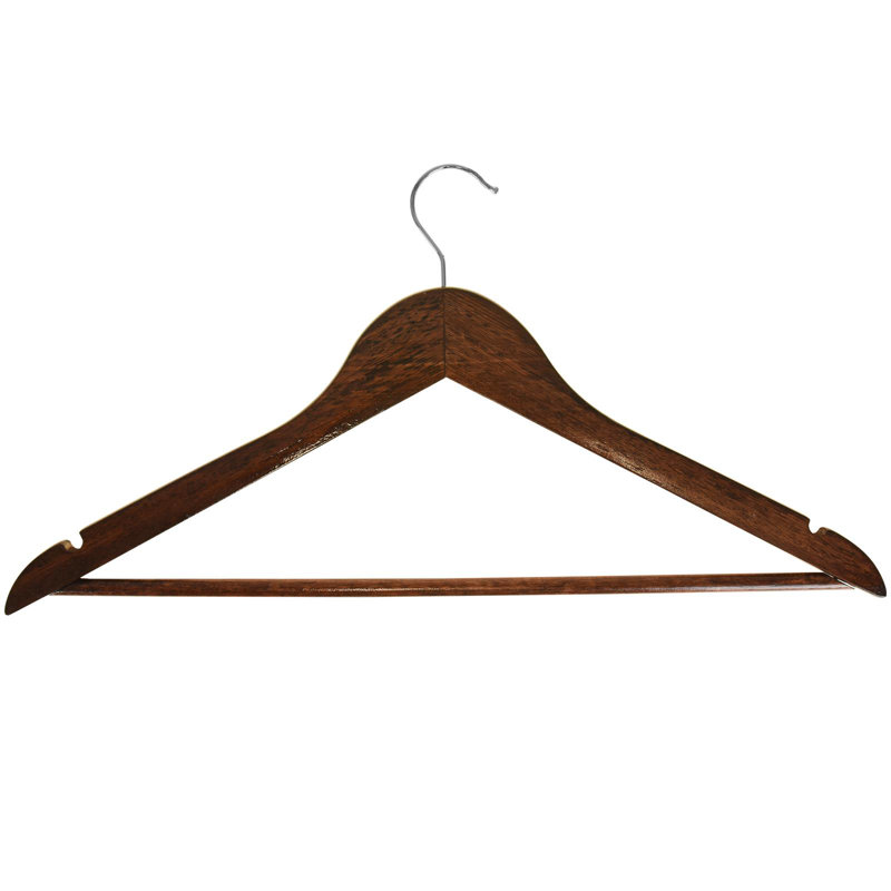 Yerkes Wood Standard Hanger for Dress/Shirt/Sweater, Brown