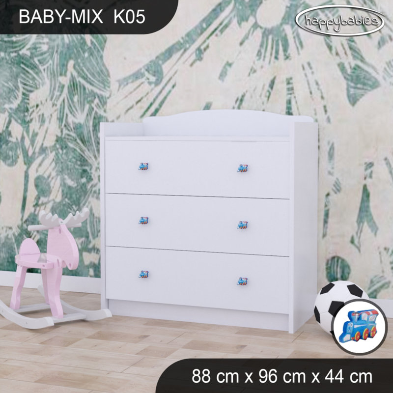 Baby Mix Kids 3 - Drawer Dresser, White/Blue