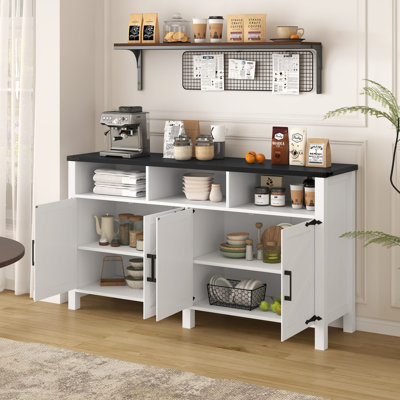 Buffet moderne à 4 portes avec prises électriques et ports USB U_STYLE