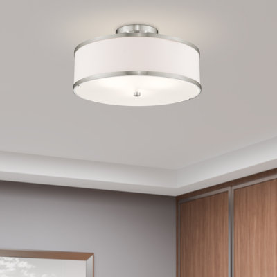 Berthine Linen Blend Semi Flush Mount