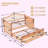 Twin Daybed With Trundle And 2 Storage Drawers, Upholstered Button Tufted Backrest For Living Room, Bedroom, Guest Room, Walnut Finish