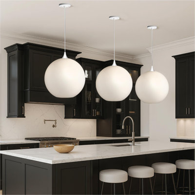 12 in. White Globe Pendant Light
