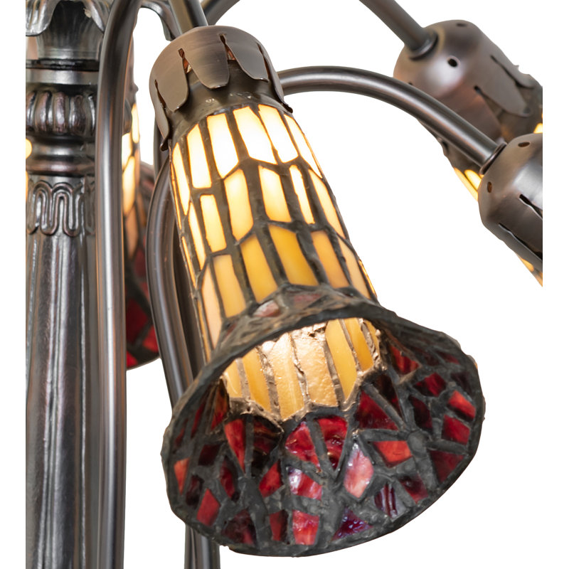 Pond Lily 12 - Light Chandelier, Honey/Red