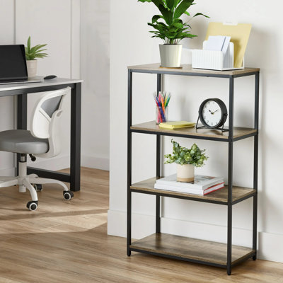 4-Shelf Metal Frame Bookcase by Latitude Run