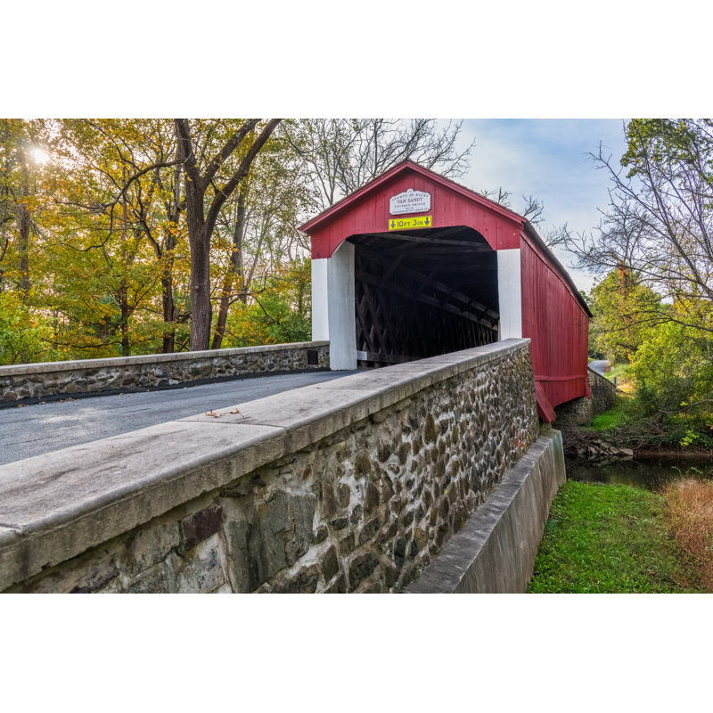 Van Sandt Covered Bridge View by Andykazie - Wrapped Canvas Print, 81cm H x 122cm W