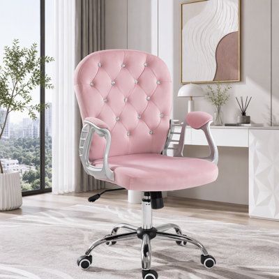 Chaise de bureau en velours capitonnée