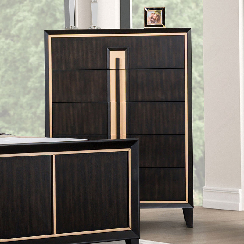 Mobilier de chambre à coucher style contemporain 5 pièces