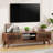Walnut Retro TV Stand with Lattice Sliding Doors & Solid Wood Legs - Media Console Fits TVs Up to 65" for Living Room, Bedroom and Office-1043799310
